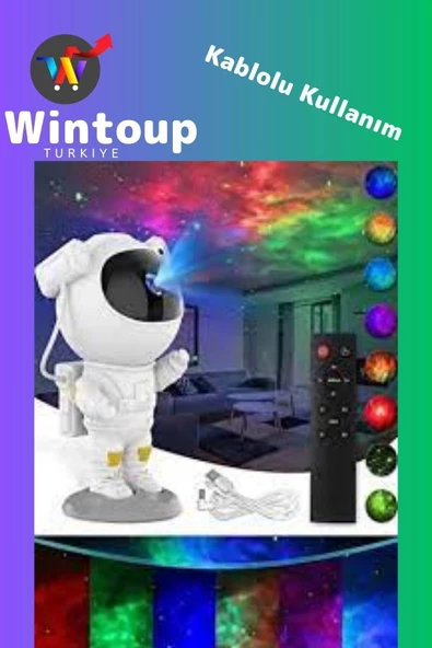 Tavana Yansıtma Yıldız Galaxy Uzay Yıldız Yansıtan Astronot Gece Lambası Projeksiyon ürün görseli 1