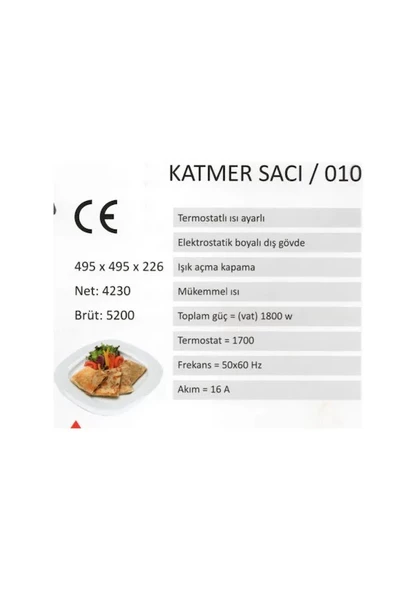 Elektrikli Termostatlı Katmer  Gözleme - Resim 3