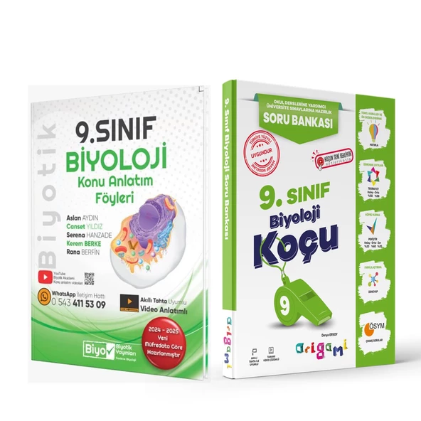 Biyotik 9. Sınıf Biyoloji Konu Anlatım Föyü ve Tammat Soru Bankası Seti 2 Kitap ürün görseli 1