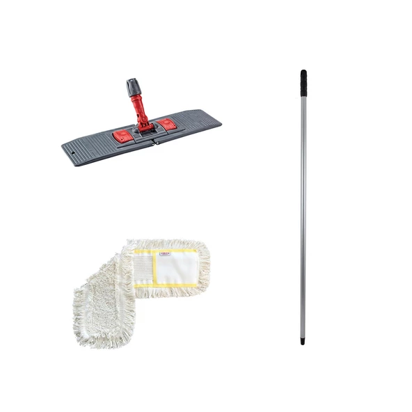 Cod-Ex Tablet Palet Nemli Yedek Mop Takımı - 80 Cm. Nemli Mop + Katlanır Aparat + Metal Vidalı Sap ürün görseli 1