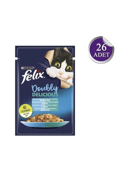 Felix Somon Ve Sardalyalı Kedi Yaş Mama 85 Gr*26 Adet ürün görseli 1