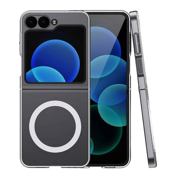 Samsung Galaxy Z Flip 6 Kılıf Nitro Anti Shock Darbe Emici Köşe Korumalı Şeffaf Silikon Kapak ürün görseli 1