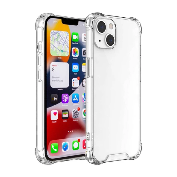 iPhone 15 Kılıf Nitro Anti Shock Darbe Emici Köşe Korumalı Şeffaf Silikon Kapak ürün görseli 1