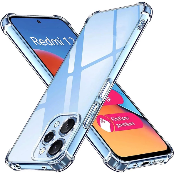 Xiaomi Redmi 12 Kılıf Nitro Anti Shock Darbe Emici Köşe Korumalı Şeffaf Silikon Kapak ürün görseli 1