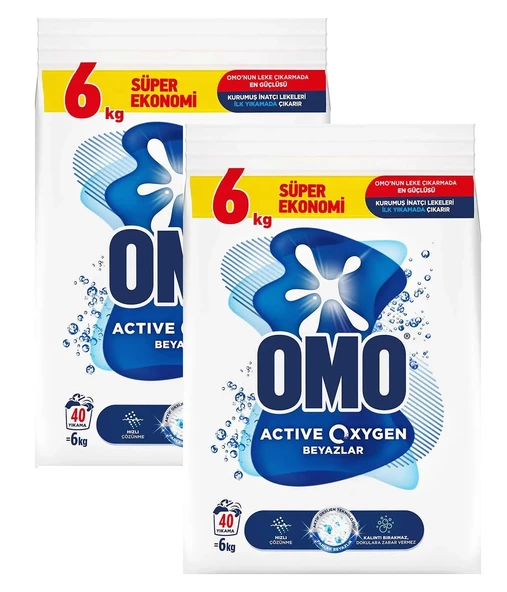 Omo Active Oxygen Toz Çamaşır Deterjanı Beyazlar İçin 12 Kg ürün görseli 1