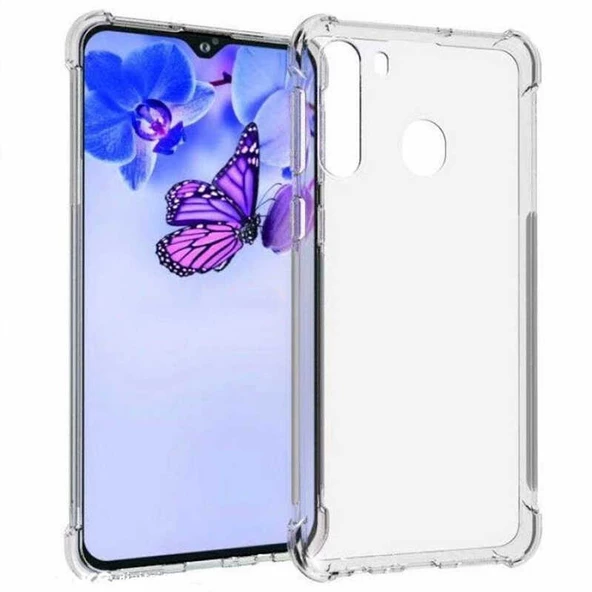 Samsung Galaxy A21 Kılıf Nitro Anti Shock Darbe Emici Köşe Korumalı Şeffaf Silikon Kapak ürün görseli 1