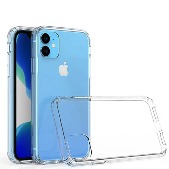iPhone 11 Kılıf Nitro Anti Shock Darbe Emici Köşe Korumalı Şeffaf Silikon Kapak ürün görseli 1