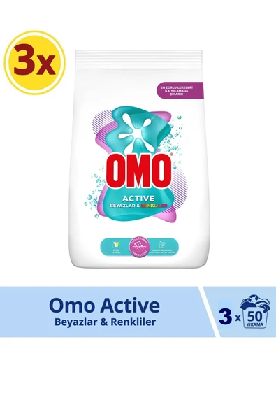 Omo Active Beyazlar ve Renkliler Toz Deterjanı 22.5 kg 150 Yıkama ürün görseli 1