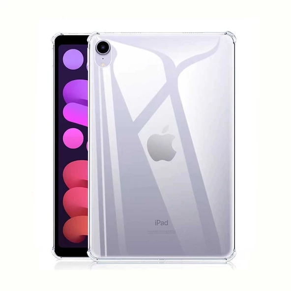 iPad Mini 2021 (6.Nesil) Kılıf Nitro Anti Shock Darbe Emici Köşe Korumalı Şeffaf Silikon Kapak ürün görseli 1