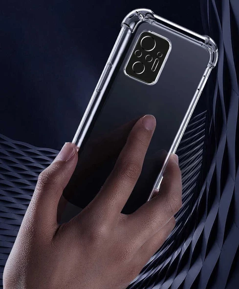 Xiaomi Redmi Note 10 Kılıf Nitro Anti Shock Darbe Emici Köşe Korumalı Şeffaf Silikon Kapak ürün görseli 1
