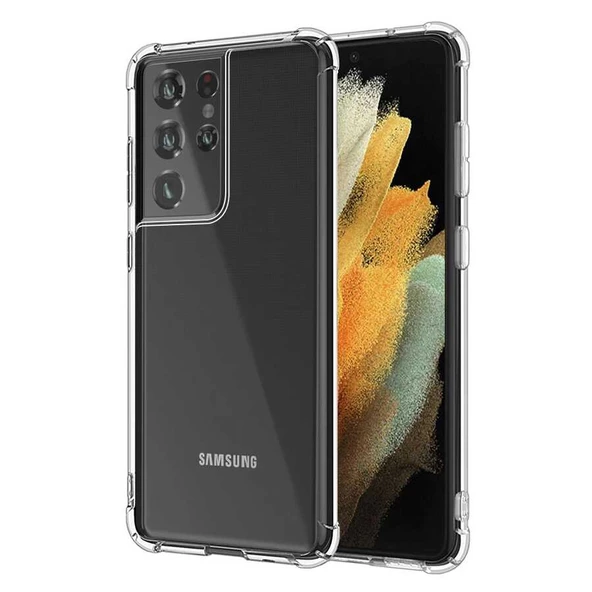 Samsung Galaxy S21 Ultra Kılıf Nitro Anti Shock Darbe Emici Köşe Korumalı Şeffaf Silikon Kapak ürün görseli 1