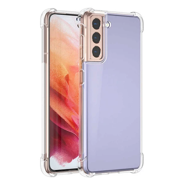 Samsung Galaxy S21 Kılıf Nitro Anti Shock Darbe Emici Köşe Korumalı Şeffaf Silikon Kapak ürün görseli 1