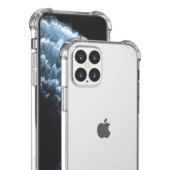 iPhone 12 Pro Max Kılıf Nitro Anti Shock Darbe Emici Köşe Korumalı Şeffaf Silikon Kapak ürün görseli 1