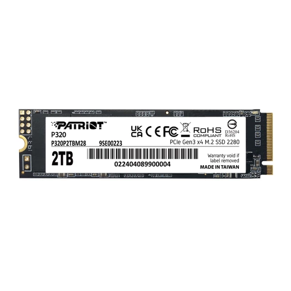 PATRIOT Patriot P320 2TB 3000/2200MB/s NVMe M.2 SSD Disk P320P2TBM28 ürün görseli 1