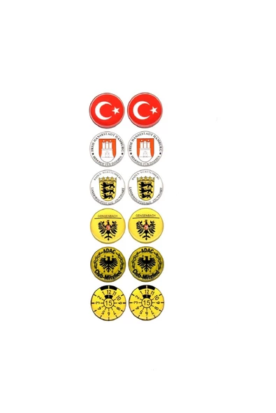 Plaka Damla Sticker Etiket Pulu Suya Güneşe Dayanaklı Kaliteli (Türkiye-ADAC) Model 18 ürün görseli 1