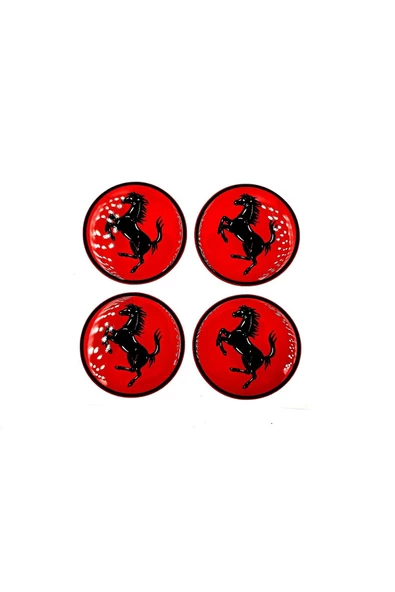 Etiketçilere Özel Ferrari Jant Göbeği  Damla Sticker - Jant Göbeği Damla Sticker Ferrari Kırmızı ürün görseli 1