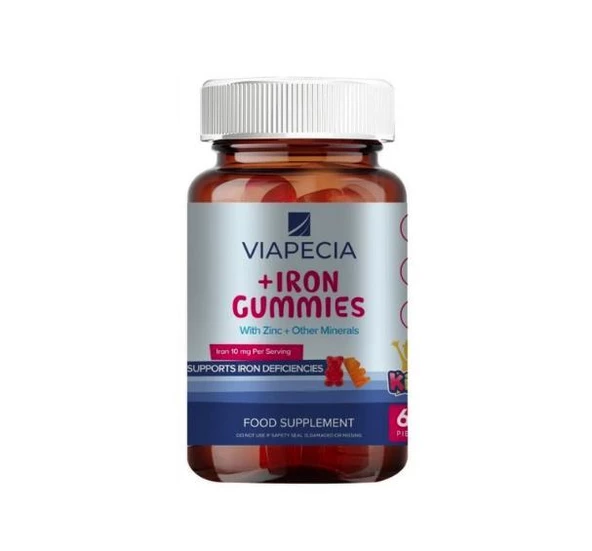 Viapecia Iron ve Multivitamin Demir Gummies 60 Tablet ürün görseli 1