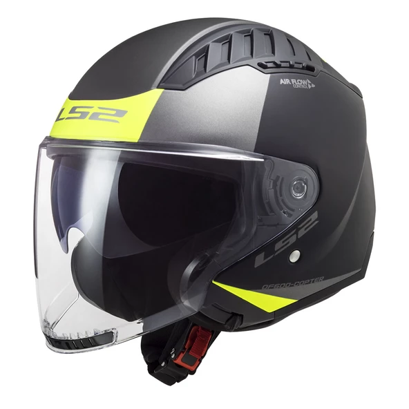 LS2 COPTER 2 URBANE MAT SİYAH-NEON SARI KASK ürün görseli 1
