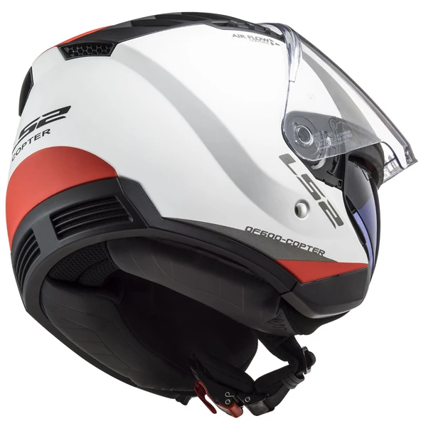 LS2 COPTER 2 URBANE MAT BEYAZ-KIRMIZI KASK - Resim 11
