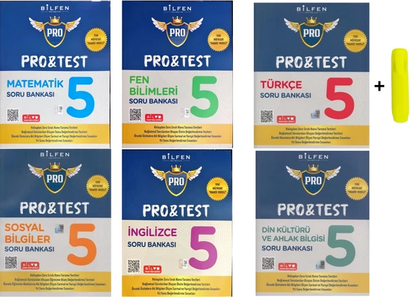 Bilfen 5. Sınıf Protest Matematik Fen Türkçe Sosyal İngilizce Din Soru Bankası Seti ürün görseli 1