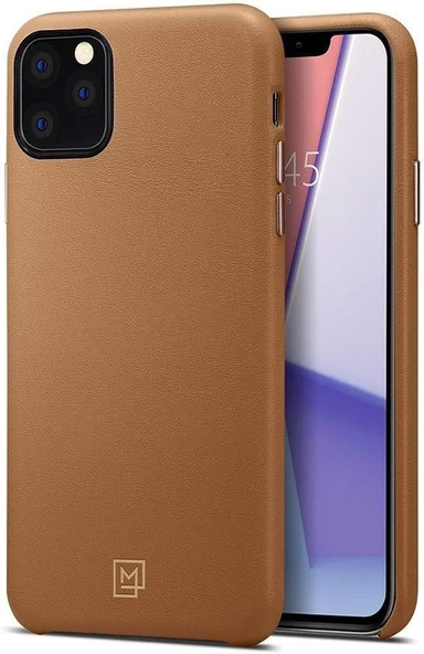 Spigen Apple iPhone 11 Pro Kılıf La Manon Câlin Premium Deri Tasarım Cafe Brown - 077CS27119 ürün görseli 1