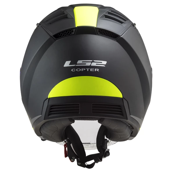 LS2 COPTER 2 URBANE MAT SİYAH-NEON SARI KASK - Resim 7