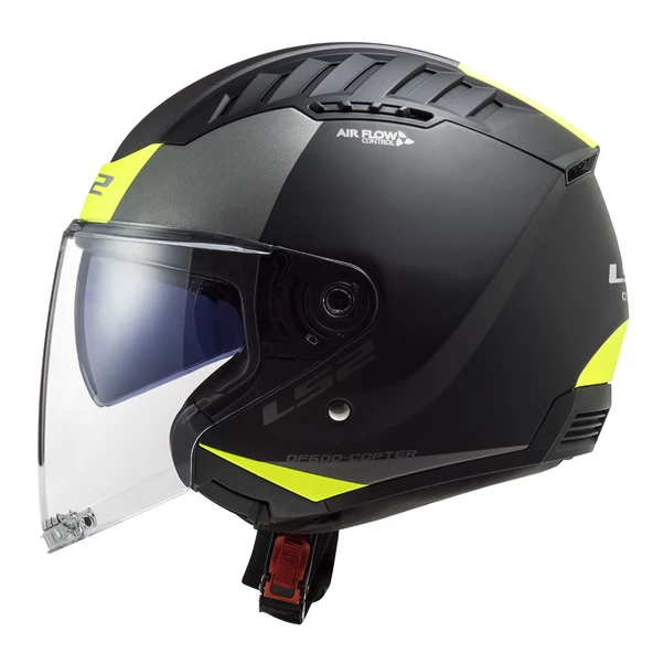 LS2 COPTER 2 URBANE MAT SİYAH-NEON SARI KASK - Resim 3