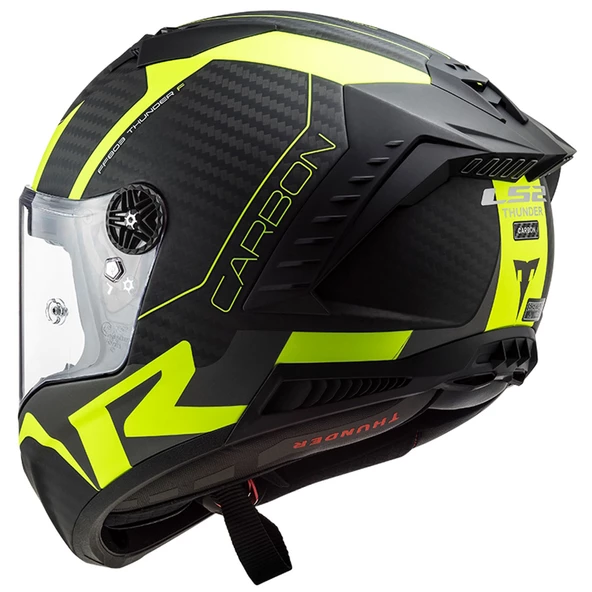 LS2 THUNDER KARBON RACING 1 MAT NEON SARI KASK - Resim 8