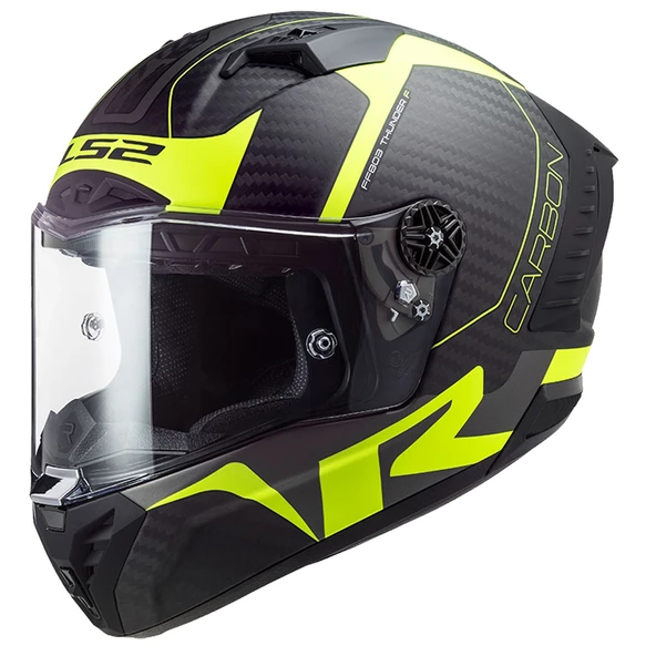 LS2 THUNDER KARBON RACING 1 MAT NEON SARI KASK - Resim 4