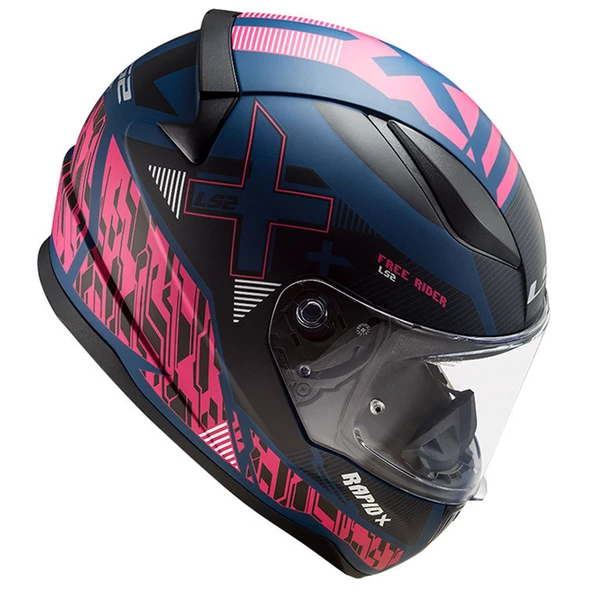 LS2 RAPID 2 XTREET MAT MAVİ-MOR KASK - Resim 4