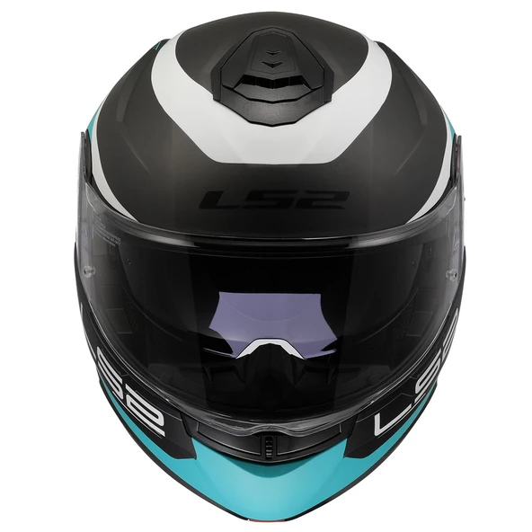 LS2 STROBE 2 VICTORY MAT TITANIUM-BEYAZ-METAL MAVİ KASK - Resim 6