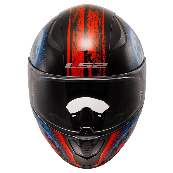LS2 RAPID 2 ZOMBIE SİYAH-KIRMIZI KASK - Resim 6