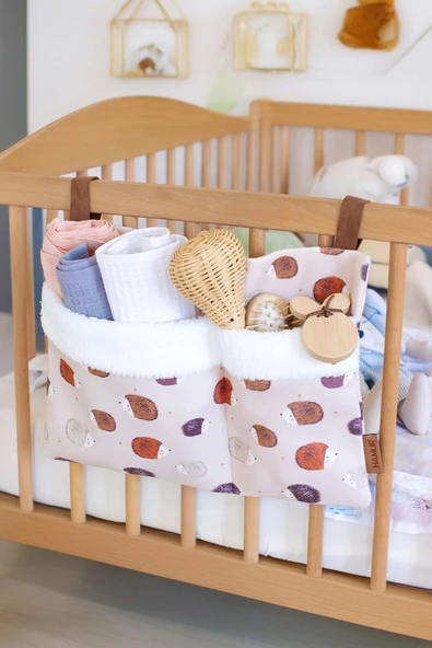 Pratik Askılı Organizer Bebek Arabası Beşik Kenar Fluffy Organizer Urcin ürün görseli 1