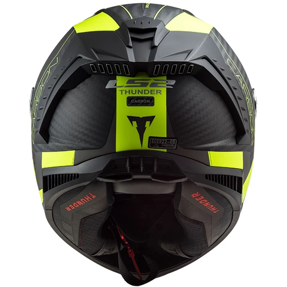 LS2 THUNDER KARBON RACING 1 MAT NEON SARI KASK - Resim 12