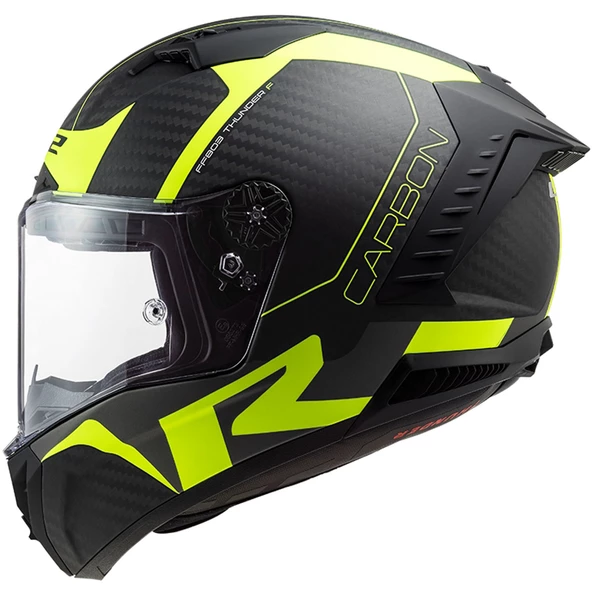 LS2 THUNDER KARBON RACING 1 MAT NEON SARI KASK - Resim 10