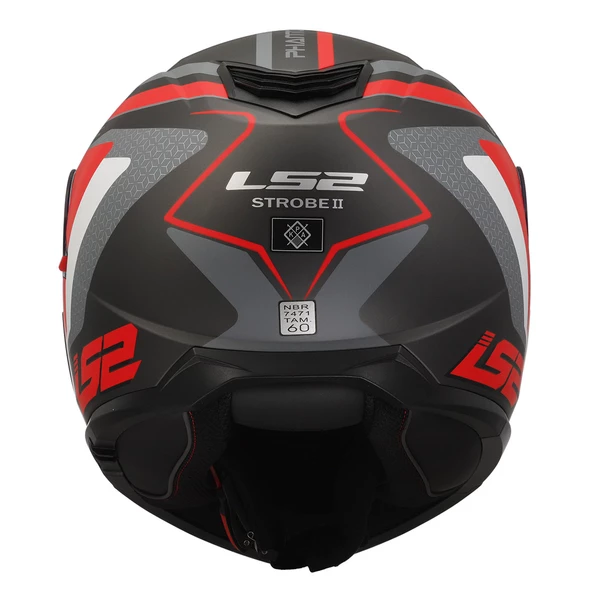 LS2 STROBE 2 PHANTOM MAT TITANIUM-GRİ-KIRMIZI KASK - Resim 3