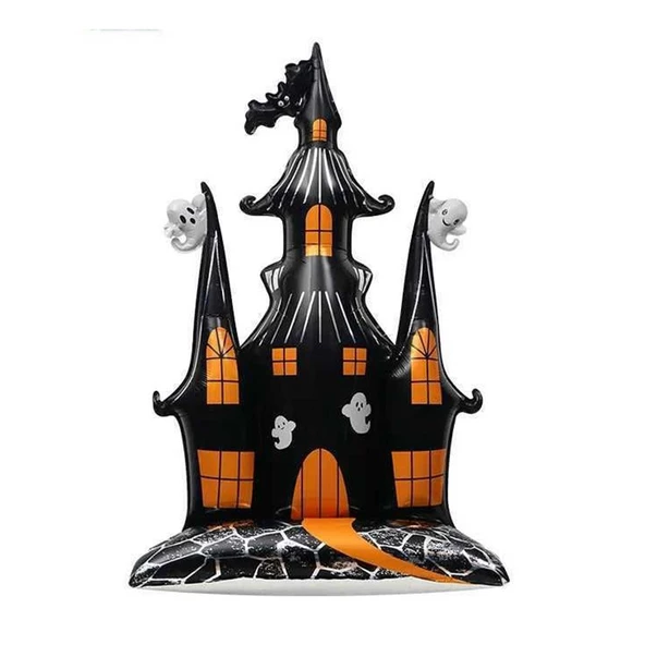 Ayaklı Halloween Cadı Şatosu Folyo Balon 150x106 cm ürün görseli 1