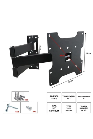 Askı Aparatı Hareketli Üç Kollu 32" 82-102cm- 1.kalite ürün görseli 1