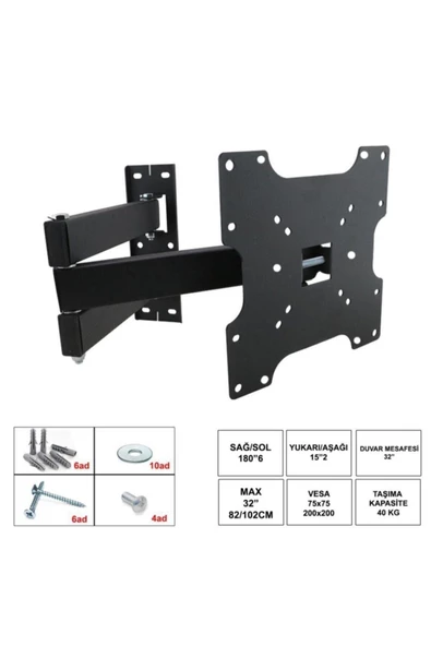 Nordmende 32''-40'' Inc Inch Hareketli Duvar Askı Aparatı ürün görseli 1