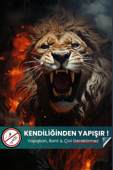 Aslan Duvar Posteri, Yüksek Çözünürlüklü Baskı Poster, Önerisi, Poster ürün görseli 1