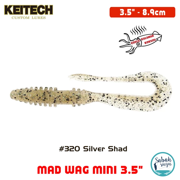 Keitech Mad Wag Mini 8.9cm (3.5") #320 Silver Shad Kokulu Silikon Kurt ürün görseli 1