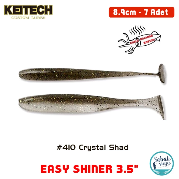 Keitech Easy Shiner 8.9cm (3.5") #410 Crystal Shad Kokulu Silikon Balık ürün görseli 1