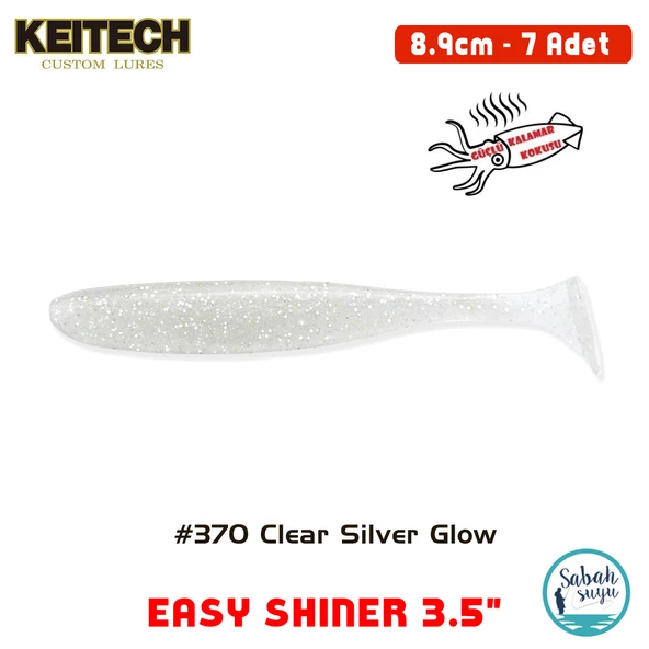 Keitech Easy Shiner 8.9cm (3.5") #370 Clear Silver Glow Kokulu Silikon Balık ürün görseli 1
