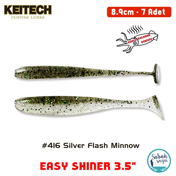 Keitech Easy Shiner 8.9cm (3.5") #416 Silver Flash Minnow Kokulu Silikon Balık ürün görseli 1