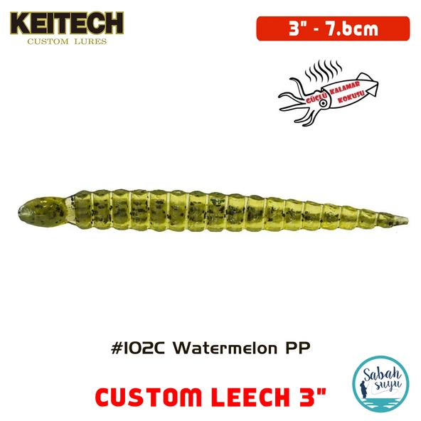 Keitech Custom Leech 7.6cm (3") #102C Watermelon PP ürün görseli 1
