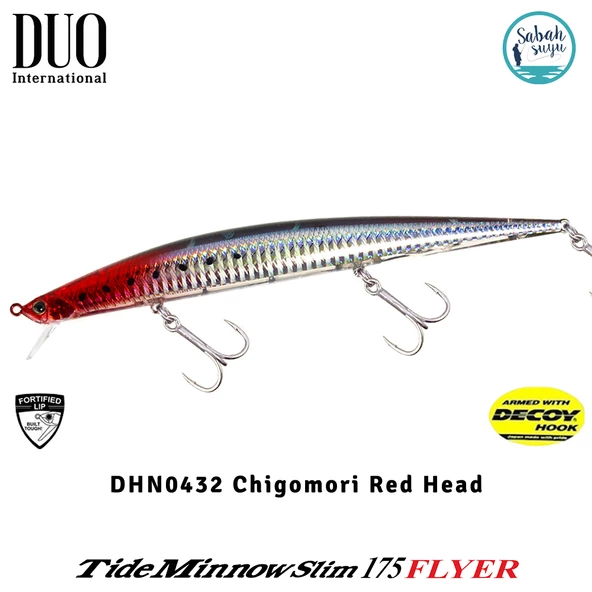 Duo Tide Minnow Slim 175 FLYER DHN0432 Chigomori Red Head ürün görseli 1