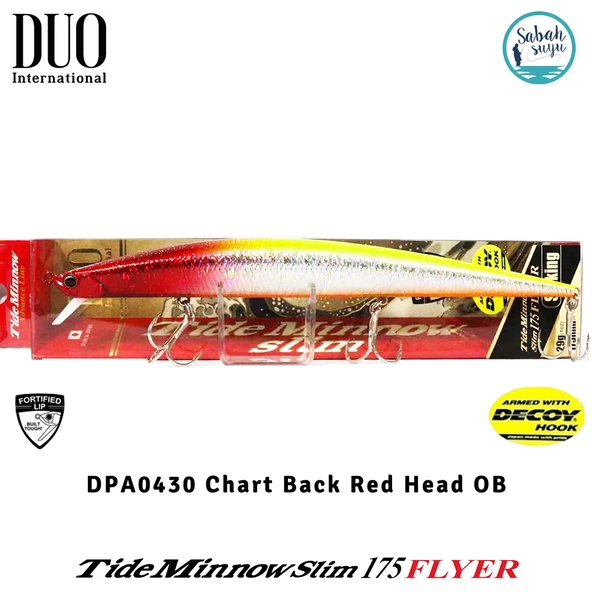 Duo Tide Minnow Slim 175 FLYER DPA0430 Chart Back Red Head OB ürün görseli 1