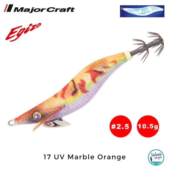 Major Craft Egi Sutte Kalamar Zokası EGZ-2.5 10.5gr #17 UV Marble Orange ürün görseli 1