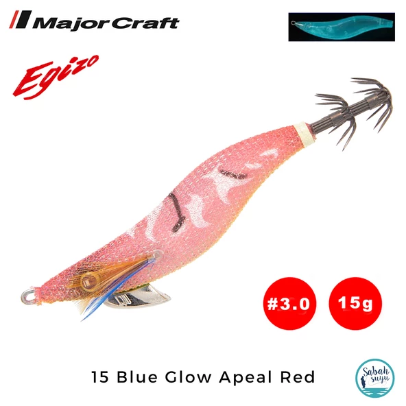 Major Craft Egi Sutte Kalamar Zokası EGZ-3.0 15gr #15 Blue Glow Apeal Red ürün görseli 1
