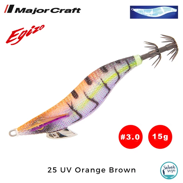 Major Craft Egi Sutte Kalamar Zokası EGZ-3.0 15gr #25 UV Orange Brown ürün görseli 1